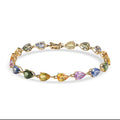 Luxoro AAA Multi Sapphire 13.00 ctw Garden of Light Bracelet in 10K Yellow Gold (7.25 In) - Sticky add to cart bar