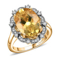 D’joy Yellow Labradorite and White Zircon 5.50 ctw Ring in 18K Vermeil Yellow Gold Over Sterling Silver (Size 10.0) - Sticky add to cart bar