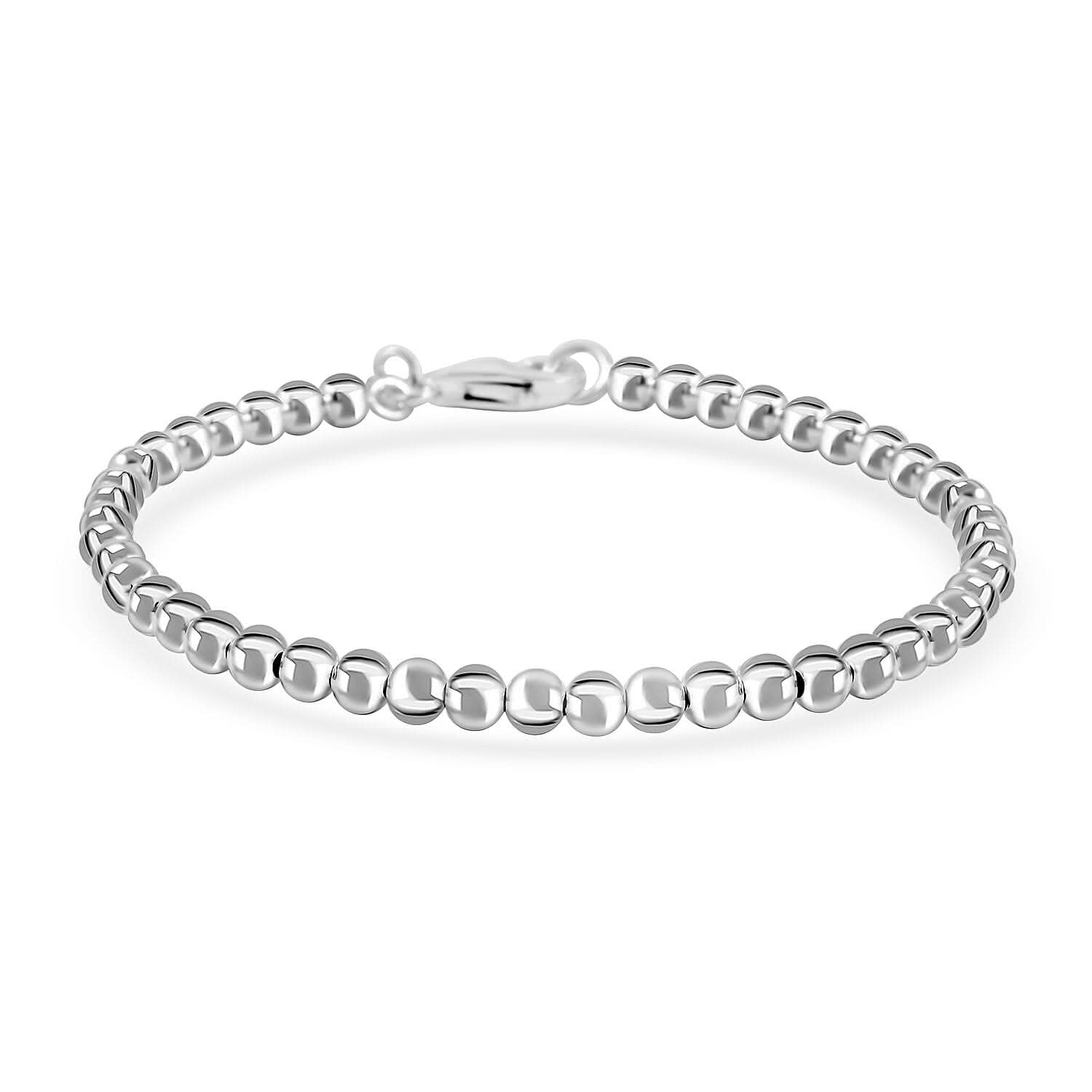 Italian La Bella Sterling Silver Ball Bead Bracelet (7.50 In) (6.05 g)