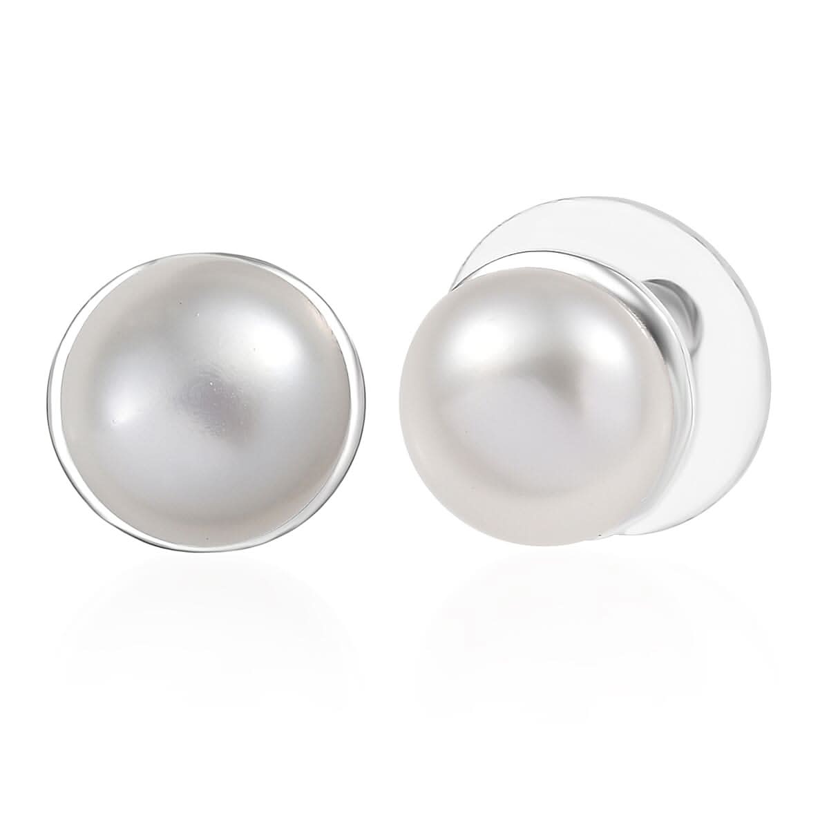 D'Joy Freshwater Pearl Stud Earrings in Sterling Silver