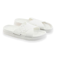 TLV Women's White Cross Strap Sandal - S