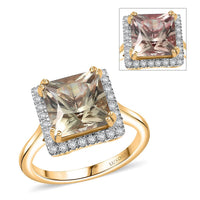 Certified & Appraised Luxoro 14K Yellow Gold AAA Turkizite, Diamond (G-H, I2) Ring 4.90 ctw
