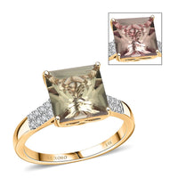 Certified & Appraised Luxoro 14K Yellow Gold AAA Turkizite, Diamond (G-H, I2) Ring 4.04 ctw