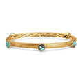 D'Joy Passport to Turkey Blue Moon Turquoise 4.50 ctw Textured Bangle Bracelet in 18K Vermeil Yellow Gold Over Sterling Silver (7.25 In) - Sticky add to cart bar