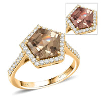 Certified & Appraised Luxoro AAA Turkizite and White Diamond I2 3.45 ctw Ring in 14K Yellow Gold (Size 10.0)