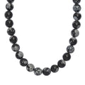Snow Flake Obsidian 260.00 ctw Beaded Necklace in Platinum Bond 18 Inches - Sticky add to cart bar