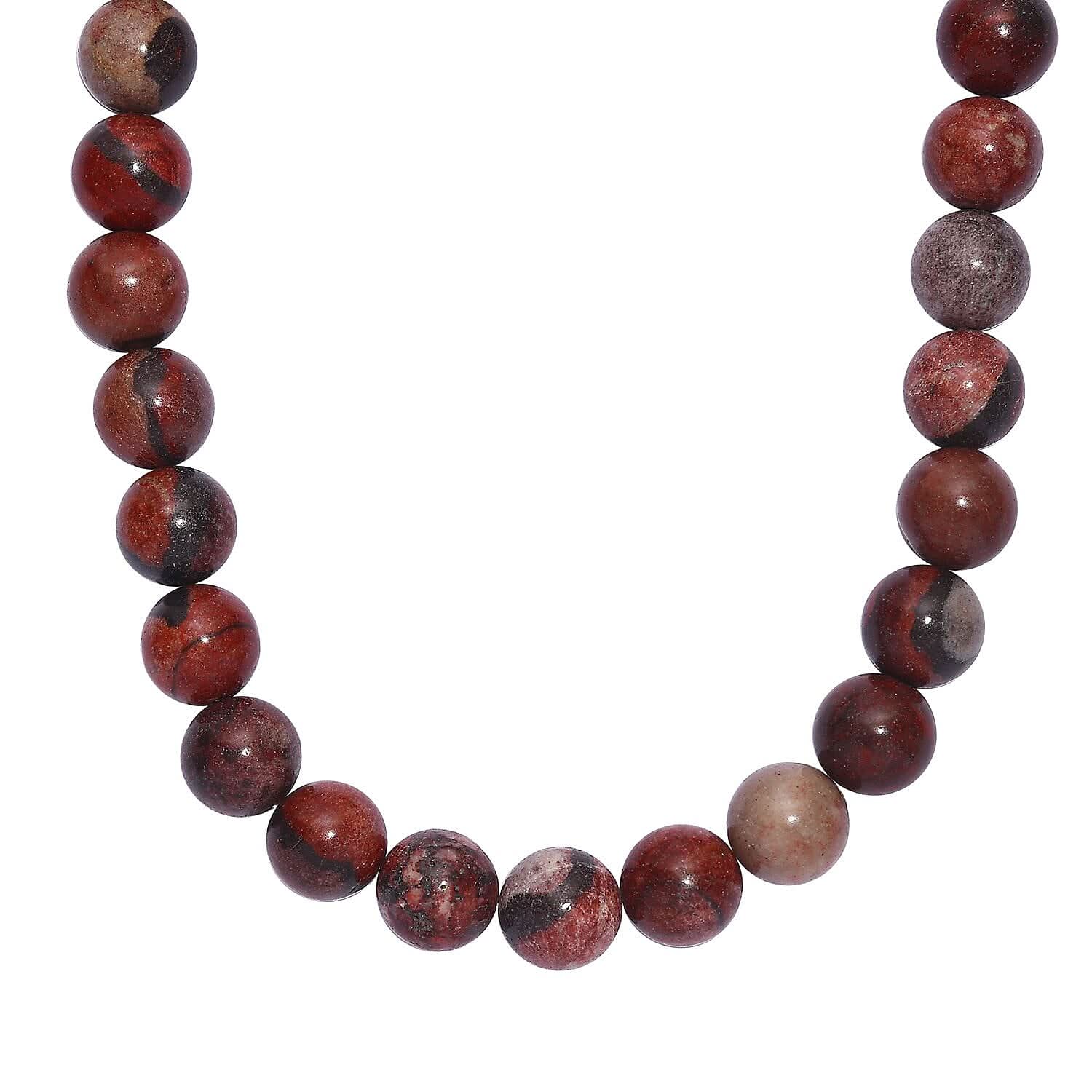 Multi Jasper 300.00 ctw Beaded Necklace in Platinum Bond 18 Inches