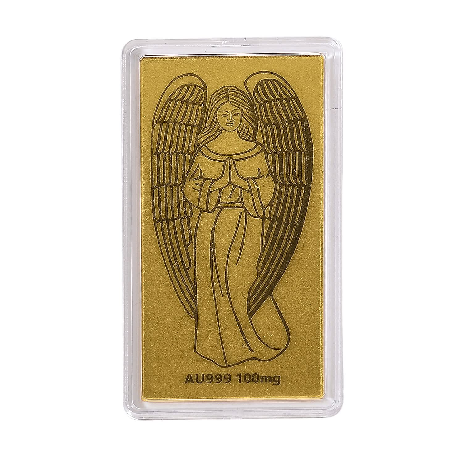 24K Golden Guardian Angel Emboss Sheet 55x30mm 100mg