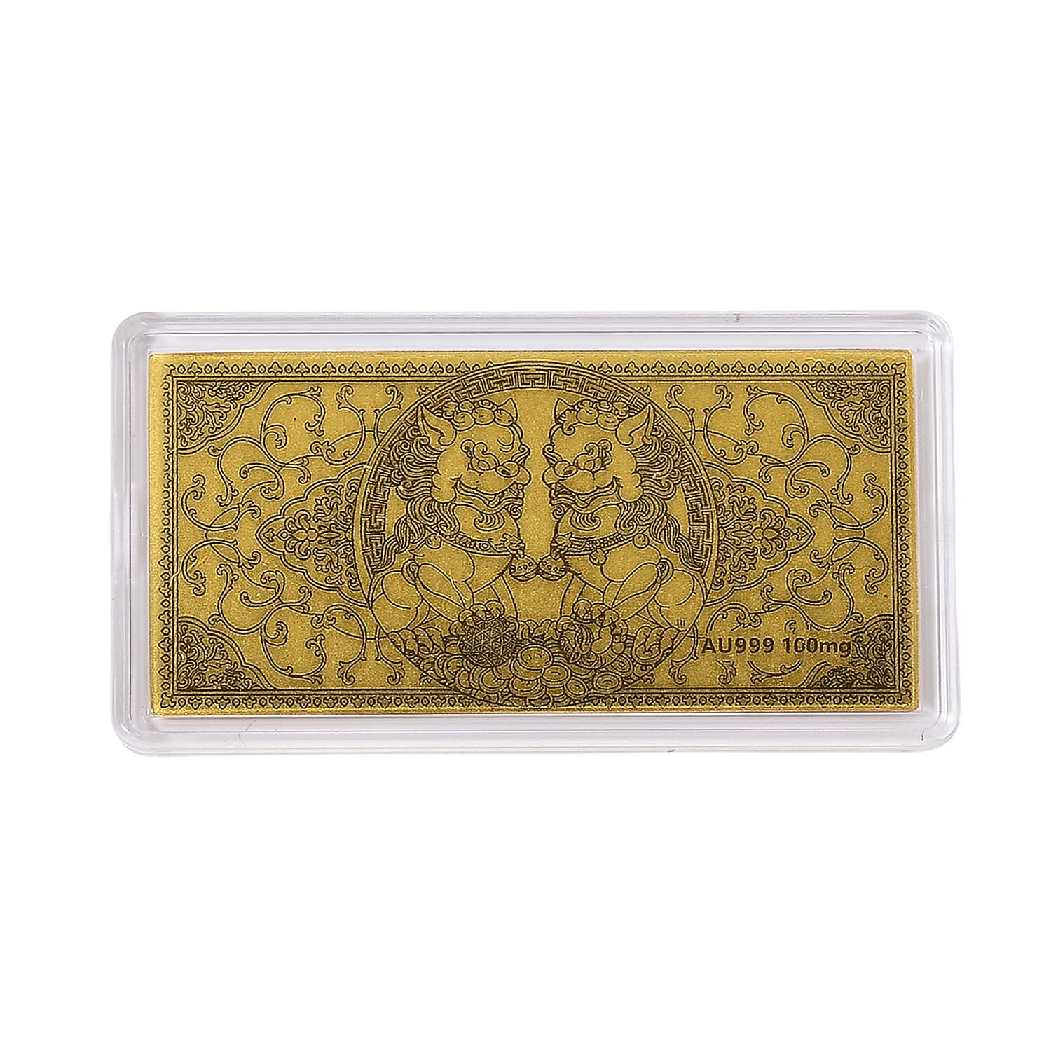 24K Golden Yin & Yang Pixiu Emboss Sheet 55x30mm 100mg