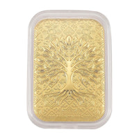 24K Golden Tree of Life Emboss Sheet 31x45.5mm 10mg
