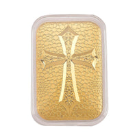 24K Golden Line of Faith Cross Emboss Sheet