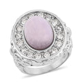 Aquamarine and Simulated Diamond 3.30 ctw Ring in Stainless Steel (Size - Sticky add to cart bar