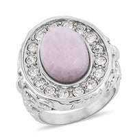 Aquamarine and Simulated Diamond 3.30 ctw Ring in Stainless Steel (Size