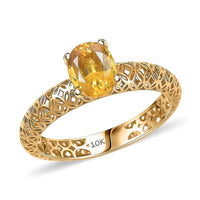 Mirage Collection 10K Yellow Gold Premium Madagascar Blue Sapphire Solitaire Ring (Size 6.0) 1.50 ctw