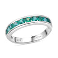 Premium Kagem Zambian Emerald Ring in Rhodium Over Sterling Silver (Size 10.0) 1.00 ctw - Sticky add to cart bar