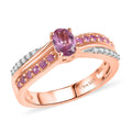 D'Joy Narsipatnam Pink Spinel and Multi Gemstone 0.85 ctw Blush Fusion Ring in 18K Vermeil Rose Gold Over Sterling Silver (Size 10.0) - Sticky add to cart bar