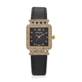 Strada Austrian Crystal Japanese Movement Watch with Black Faux Leather Strap - Sticky add to cart bar