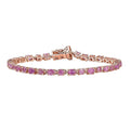 D'Joy Ilakaka Hot Pink Sapphire (FF) and Moissanite 8.35 ctw Bracelet in 18K Vermeil Rose Gold Over Sterling Silv (7.25 In) - Sticky add to cart bar
