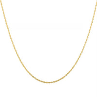 10K Yellow Gold 1.5mm Rope Chain Necklace 16 Inches 1.2 Grams