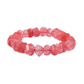 Faceted Freeform Cherry Quartz 118.10 ctw Stretch Bracelet (6-7In) - Sticky add to cart bar