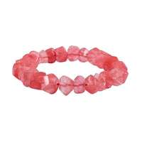 Faceted Freeform Cherry Quartz 118.10 ctw Stretch Bracelet (6-7In)