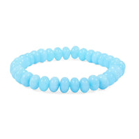 Amazonite 86.30 ctw Puffy Rondel Stretch Bracelet (6-7In)