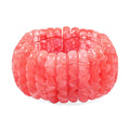 Carved Cherry Quartz Wavy Stretch Bracelet (6-7In) 446.00 ctw - Sticky add to cart bar