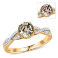 D'Joy AAA Turkizite and White Zircon 1.30 ctw Infinity Ring in 18K Vermeil Yellow Gold Over Sterling Silver (Size 10.0) - Sticky add to cart bar