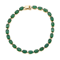 Luxoro 10K Yellow Gold AAA Kagem Zambian Emerald Vine Bracelet (6.50 In) 8.40 ctw