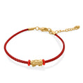 24 Yellow Gold Pixiu Charm Bracelet in Cord and Goldtone (6.50-7.50In) - Sticky add to cart bar