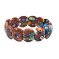 Brown Goldstone 128.55 ctw with Flower Cushion Stretch Bracelet (6-7In) - Sticky add to cart bar