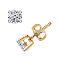 IGI Certified Luxuriant Lab Grown Diamond E-F VS Solitaire Stud Earrings in 14K Yellow Gold 4.00 ctw - Sticky add to cart bar