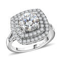 D'Joy Moissanite 2.60 ctw Ring in Rhodium Over Sterling Silver (Size 10.0) - Sticky add to cart bar