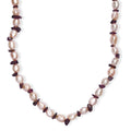 Pink Freshwater Pearl and Orissa Rhodolite Garnet 45 Ctw Elegance Necklace 18 Inches in Rhodium Over Sterling Silver - Sticky add to cart bar