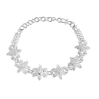 Artistry Tarakashi Collection Floral Bracelet in Sterling Silver (6.50 In) 7.75 Grams