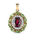 D'Joy AAA Radiant Ember Garnet and Multi Gemstone 2.70 ctw Crimson Garden Pendant without Chain in 18K Vermeil Yellow Gold Over Sterling Silver - Sticky add to cart bar