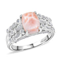 D'Joy Premium Natrolite and White Zircon 2.15 ctw Fish and Bubbles Ring in Rhodium Over Sterling Silver (Size 10.0) (Del. in 10-12 Days) - Sticky add to cart bar