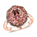 Luxoro 10K Rose Gold Premium Blush Tourmaline, Natural Champagne Diamond Ring (Size 10.0) 2.80 ctw - Sticky add to cart bar