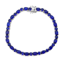 Premium Tanzanian Blue Spinel (DF) Bracelet in Rhodium Over Sterling Silver (6.50 In) 13.90 ctw