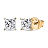 Luxuriant Lab Grown Diamond E-F VS 1.00 ctw Solitaire Stud Earrings in 14K Yellow Gold