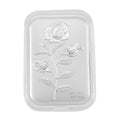 999 Fine Silver Rose Flower Emboss Bar 31x45.5mm (0.01g) - Sticky add to cart bar