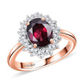 Luxoro AAA Radiant Ember Garnet and I2 Diamond 2.45 ctw Ring in 10K Rose Gold (Size 10.0) - Sticky add to cart bar