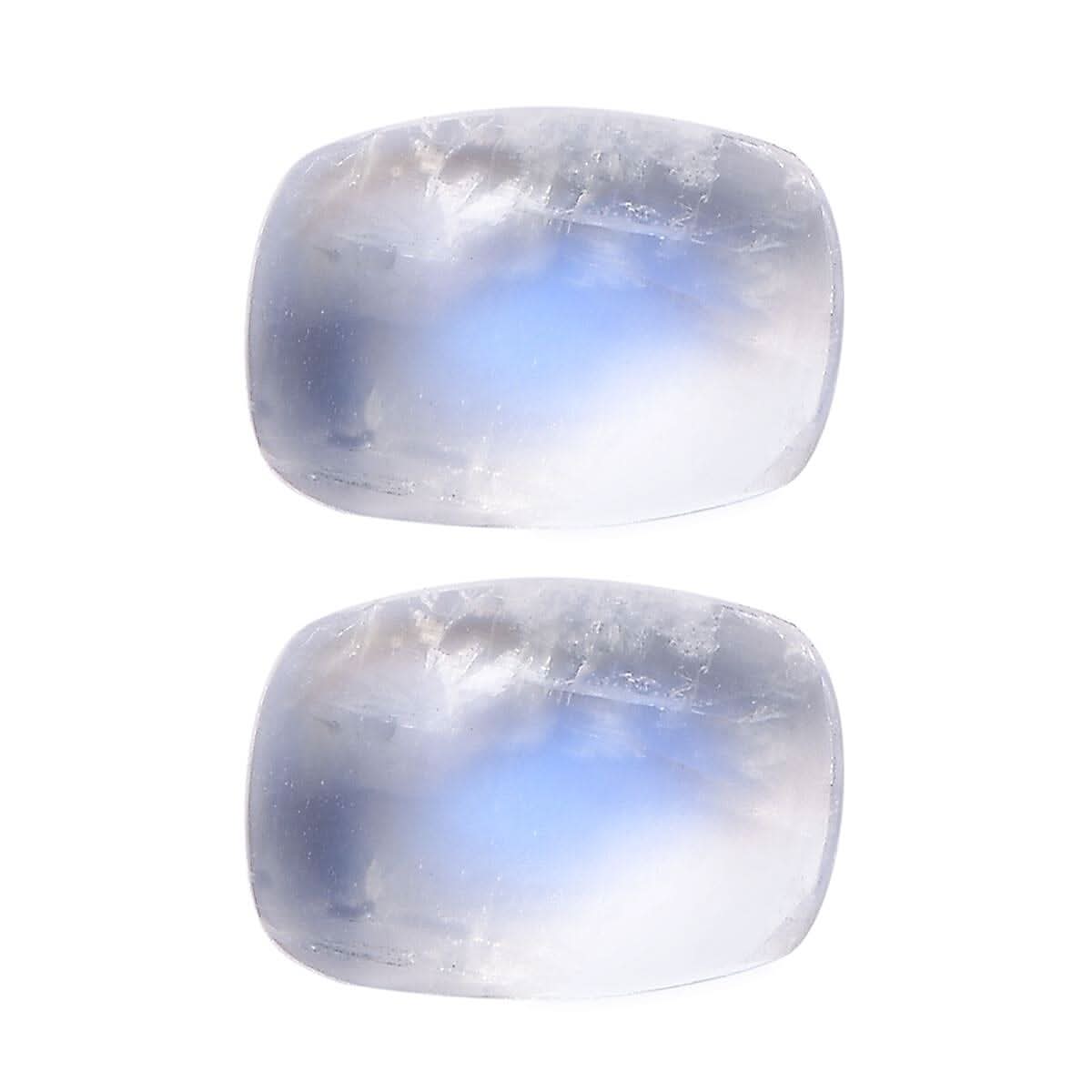 Rainbow Moonstone Set of 2 (Cush 7x5 mm) 1.64 ctw Loose Gemstone