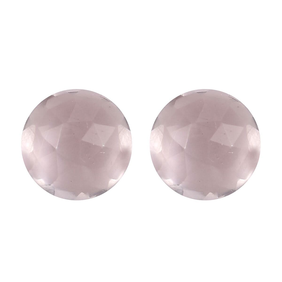 Galilea Rose Quartz Set of 2 (Rnd 5 mm) 0.90 ctw Loose Gemstone