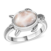 D’Joy Natrolite Turtle Ring in Sterling Silver (Size 10.0) 2.30 ctw