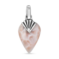 D'Joy Artisan Crafted Pink Natrolite 9.00 ctw Shark Teeth Pendant without Chain in Sterling Silver