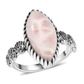 D'Joy Artisan Crafted Pink Natrolite 6.30 ctw Seashell Ring in Sterling Silver - Sticky add to cart bar
