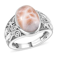 D’Joy Artisan Crafted Natrolite 5.35 ctw Dolphin Ring in Sterling Silver (Size 10.0)
