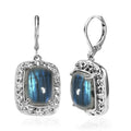 Malagasy Labradorite 16.15 ctw Lever Back Earrings in Stainless Steel - Sticky add to cart bar