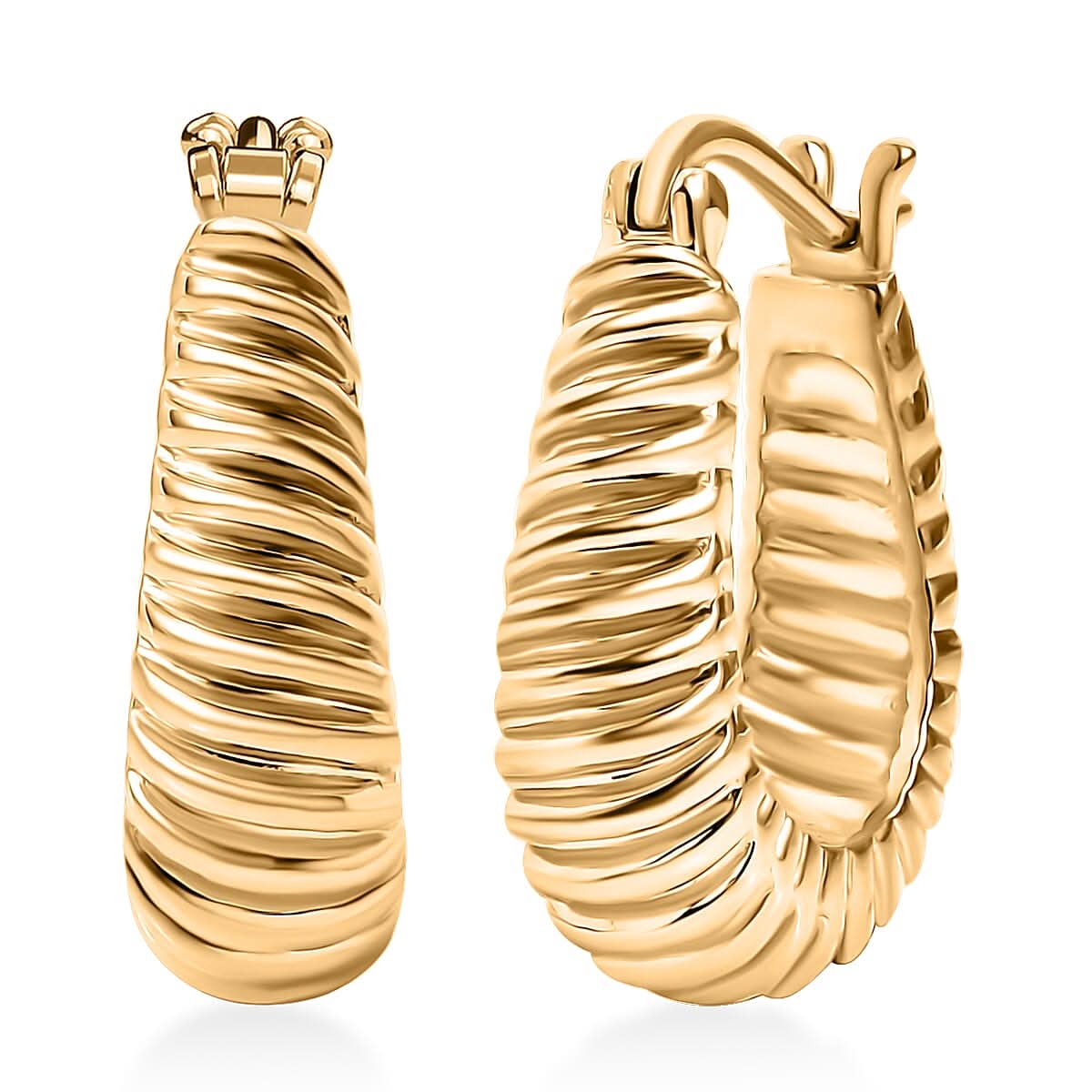 EverTrue Bronzella Collection Twisted Rope Hoop Earrings in 18K YG Plated Bronze